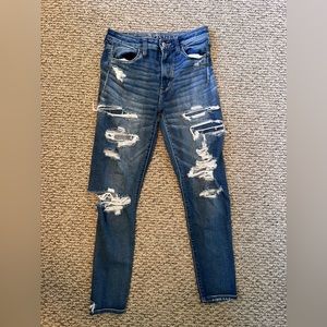 american eagle ripped skinny jeans